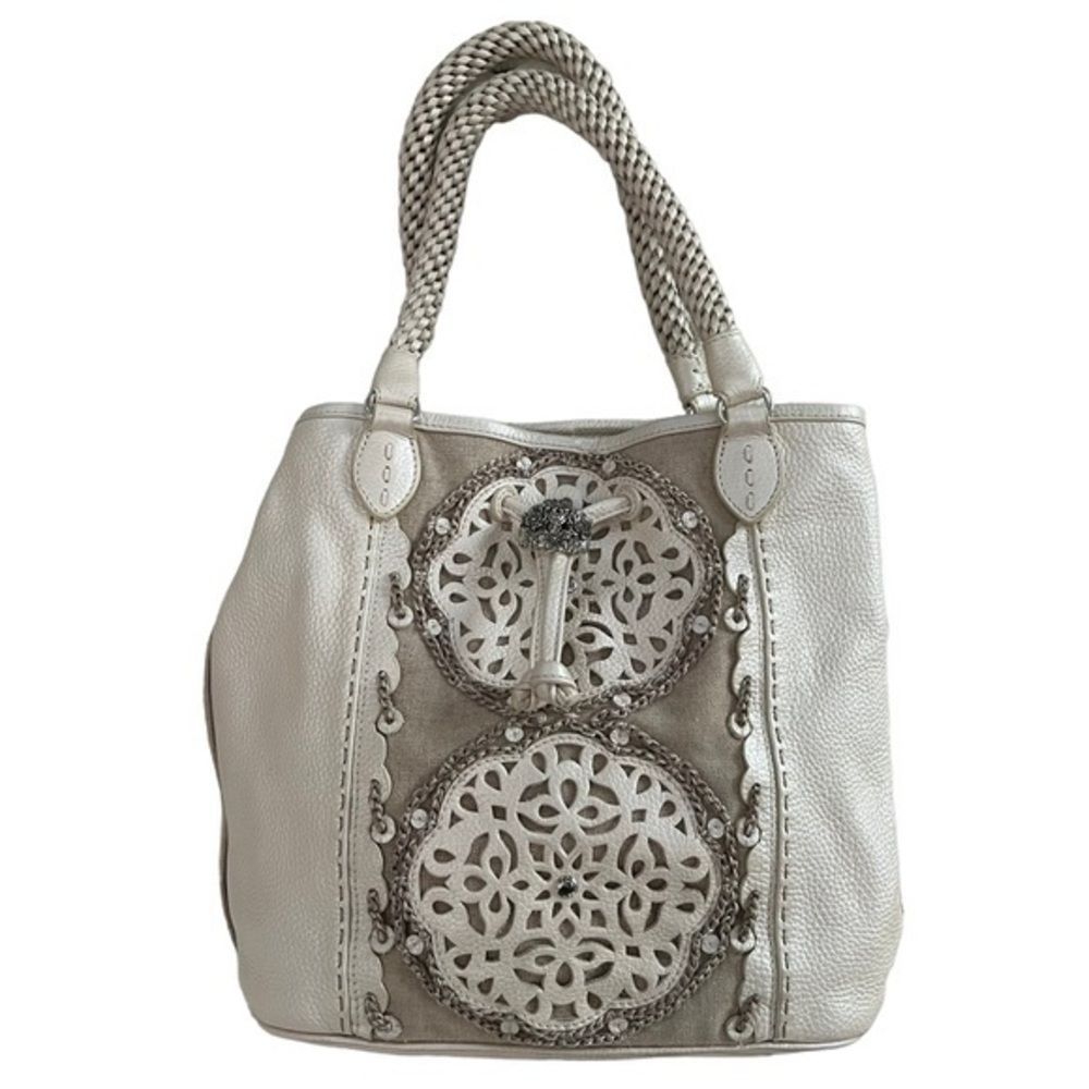 Brighton White and Silver Tote Bag